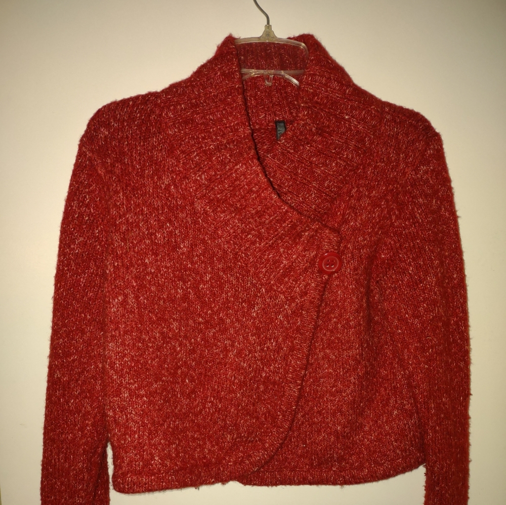 Nine West Red Crossover Sweater Sz Large
